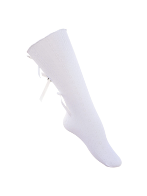 Șosete lycra 3/4 Fundițe alb 5-15 ani