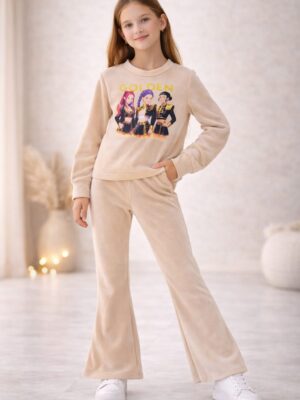 Costum fete Huntrix Golden bej