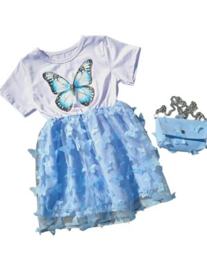 Rochiță Butterfly bleu