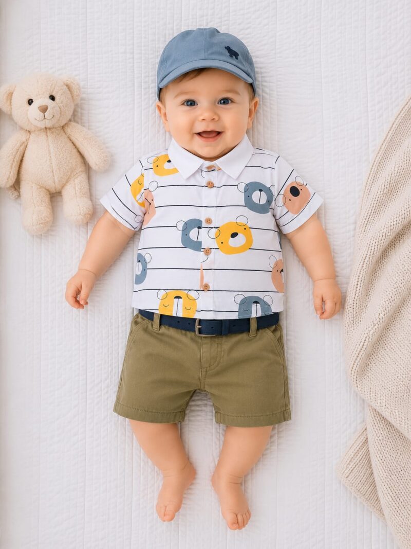 Costum băieți Lucky bear gri 3