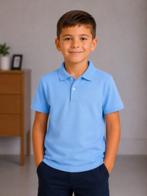 Tricou polo bleu