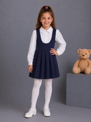 Costum fete School bleumarin